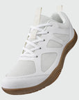 Dannto Aero N3 - men's white wide toe box barefoot shoes shown from a three quarter view