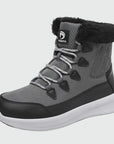 Dannto women‘s dark gray winter snow Boots shown at a side angle