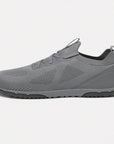 Dannto dark gray zero drop barefoot sneakers shown from the side
