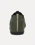 Dannto green zero drop barefoot sneakers shown from the back