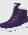 Dannto women‘s purple winter snow Boots shown at a side angle