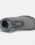 Dannto unisex‘s gray winter snow Boots shown from the top