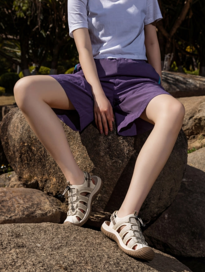 Women's outdoor sport sandals with closed toe design and non-slip sole for hiking and walking