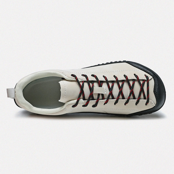 Dannto beige Veld II Pro – Leichte Barfußschuhe für Herren und Damen, von oben gezeigt