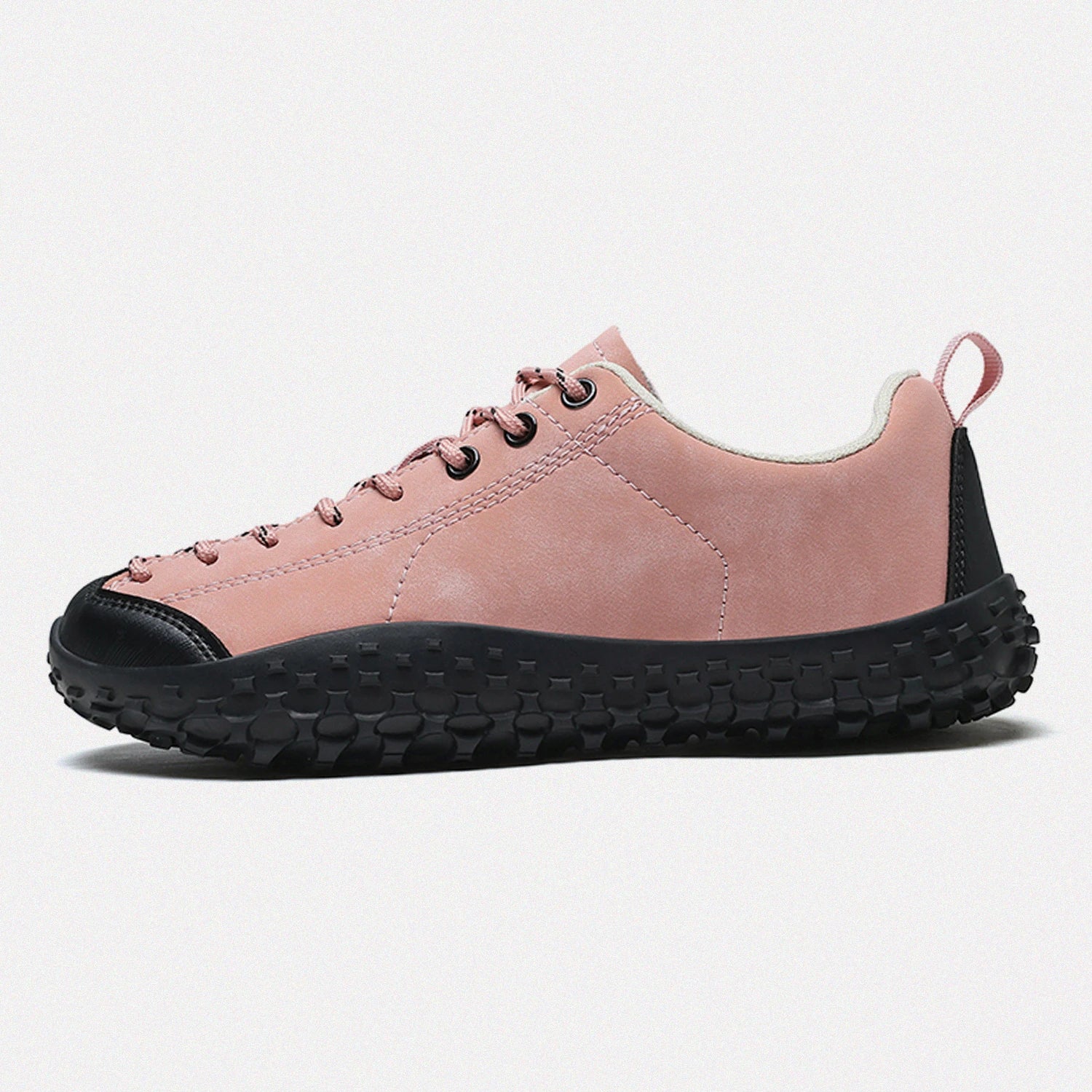 Dannto pink barefoot trail shoes shown from the side