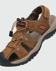 Dannto Trekport S3 - Men's Hiking Sandals taupe shown from a three-quarter view