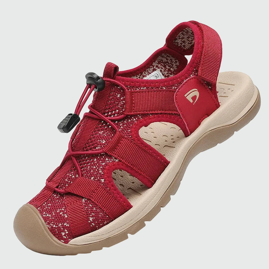 Dannto Trailport N2 - Women's Hiking Sandals red shown from a three-quarter view