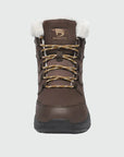 Dannto women‘s coffee winter snow boots shown from the front