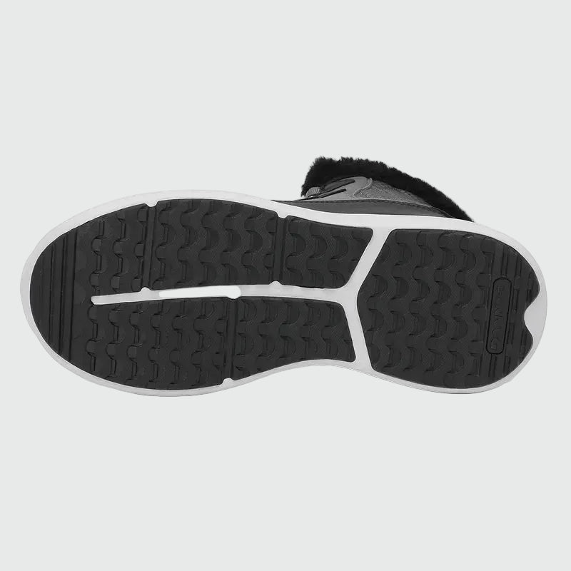 Dannto women‘s dark gray winter snow Boots shown from the botton