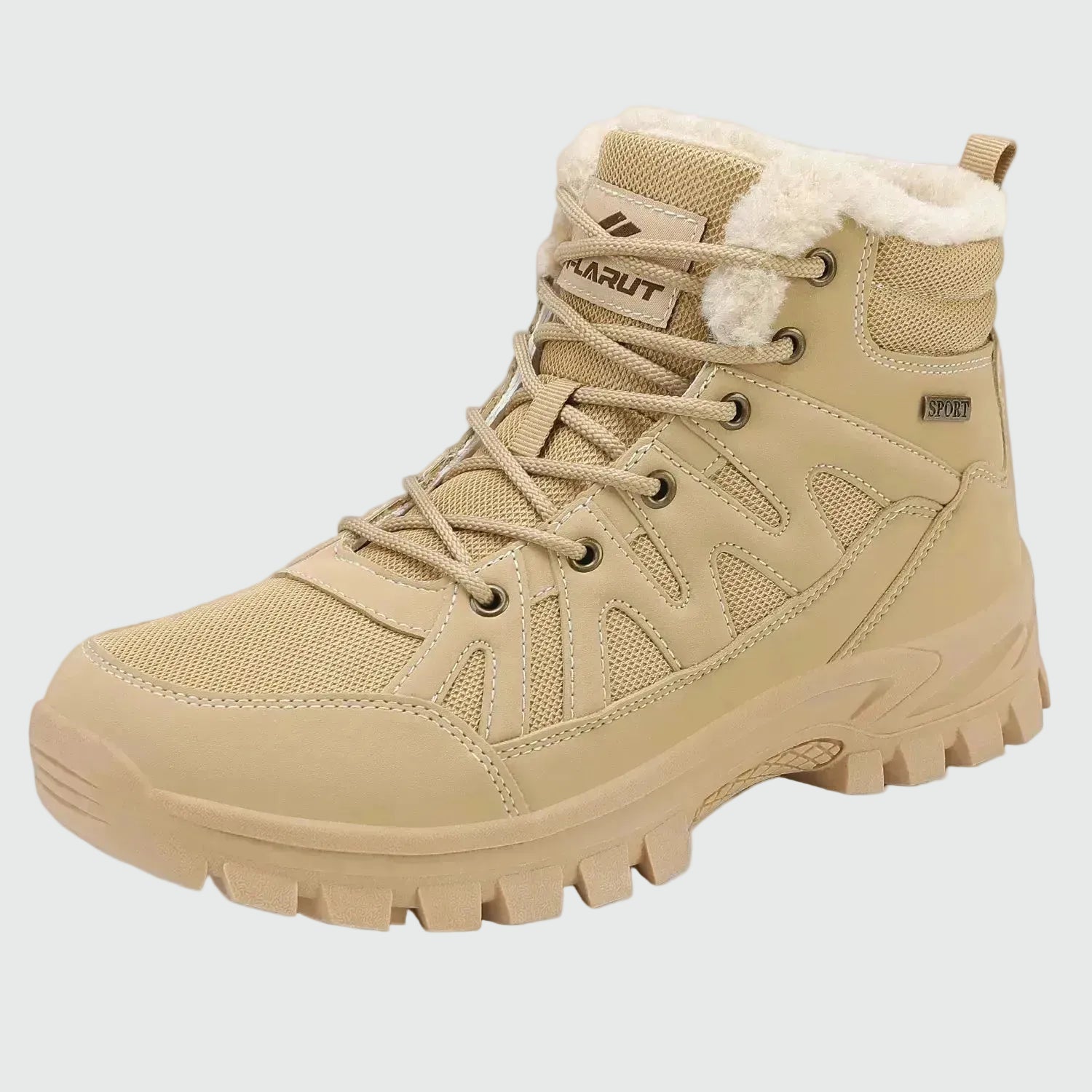 Dannto men‘s khaki winter snow Boots shown at a side angle