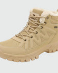 Dannto men‘s khaki winter snow boots shown at a side angle