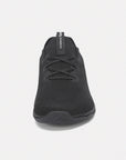 Dannto black zero drop barefoot sneakers shown from the front