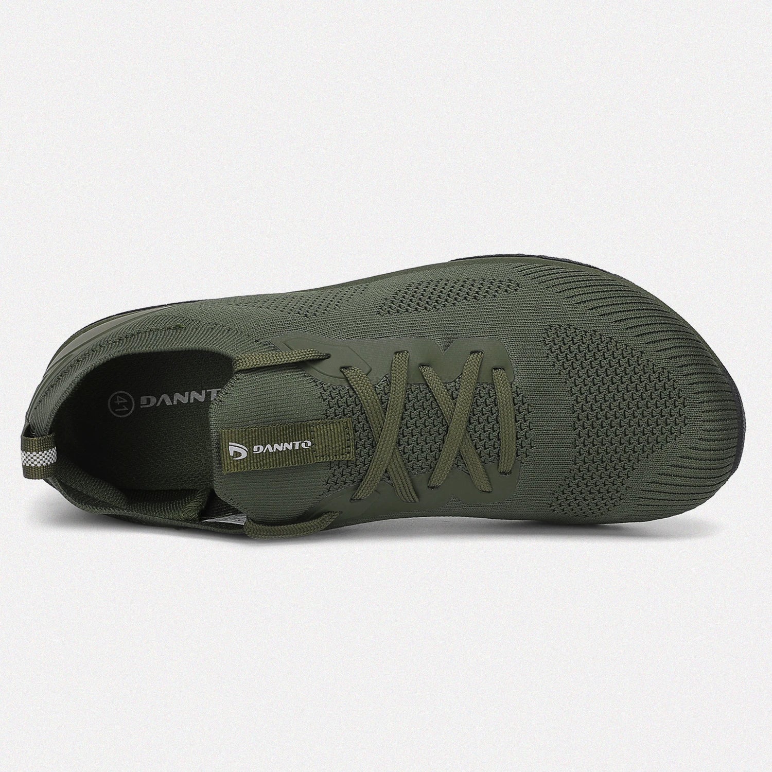 Dannto green zero drop barefoot sneakers shown from the top
