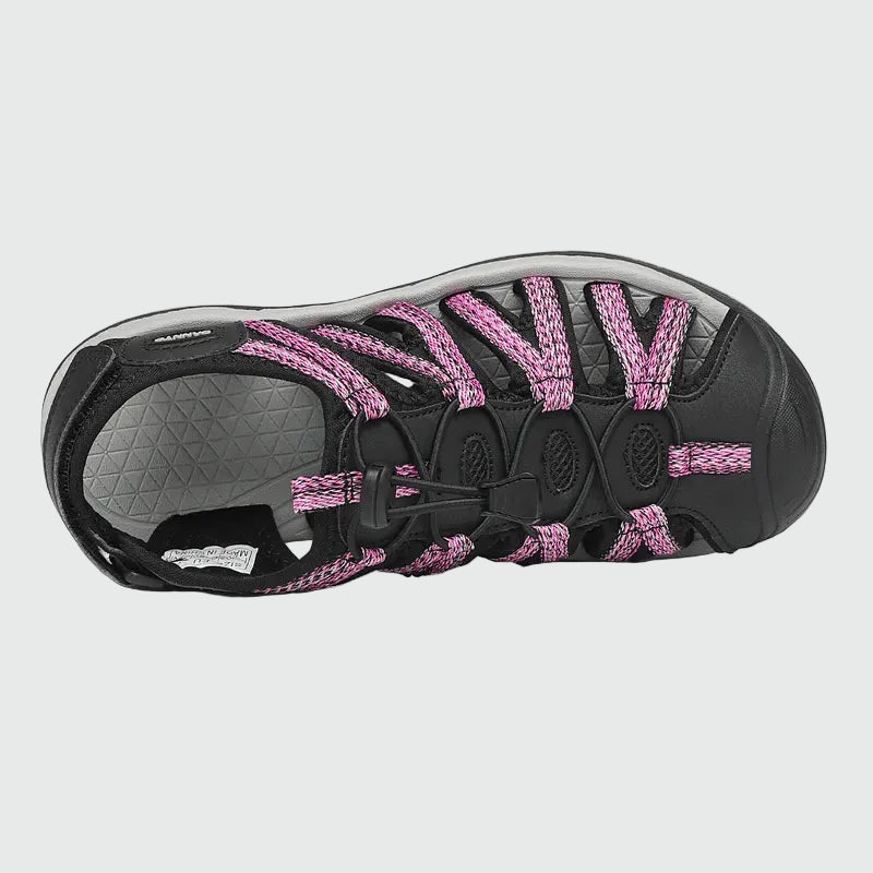 Dannto Damen-Wandersandalen mit geschlossener Zehenpartie S2 schwarz rosa, von oben dargestellt