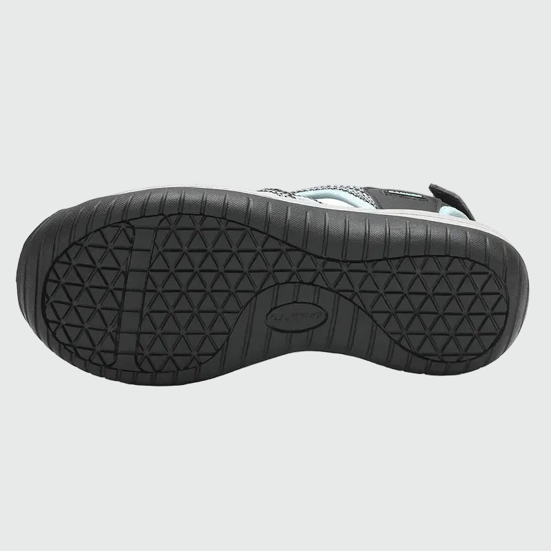 Dannto Damen-Wandersandalen mit geschlossener Zehenpartie S2 schwarz blau von unten dargestellt