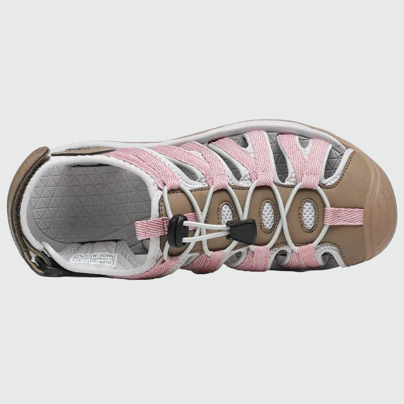 Dannto Damen-Wandersandalen mit geschlossener Zehenpartie S2 Khaki, von oben dargestellt