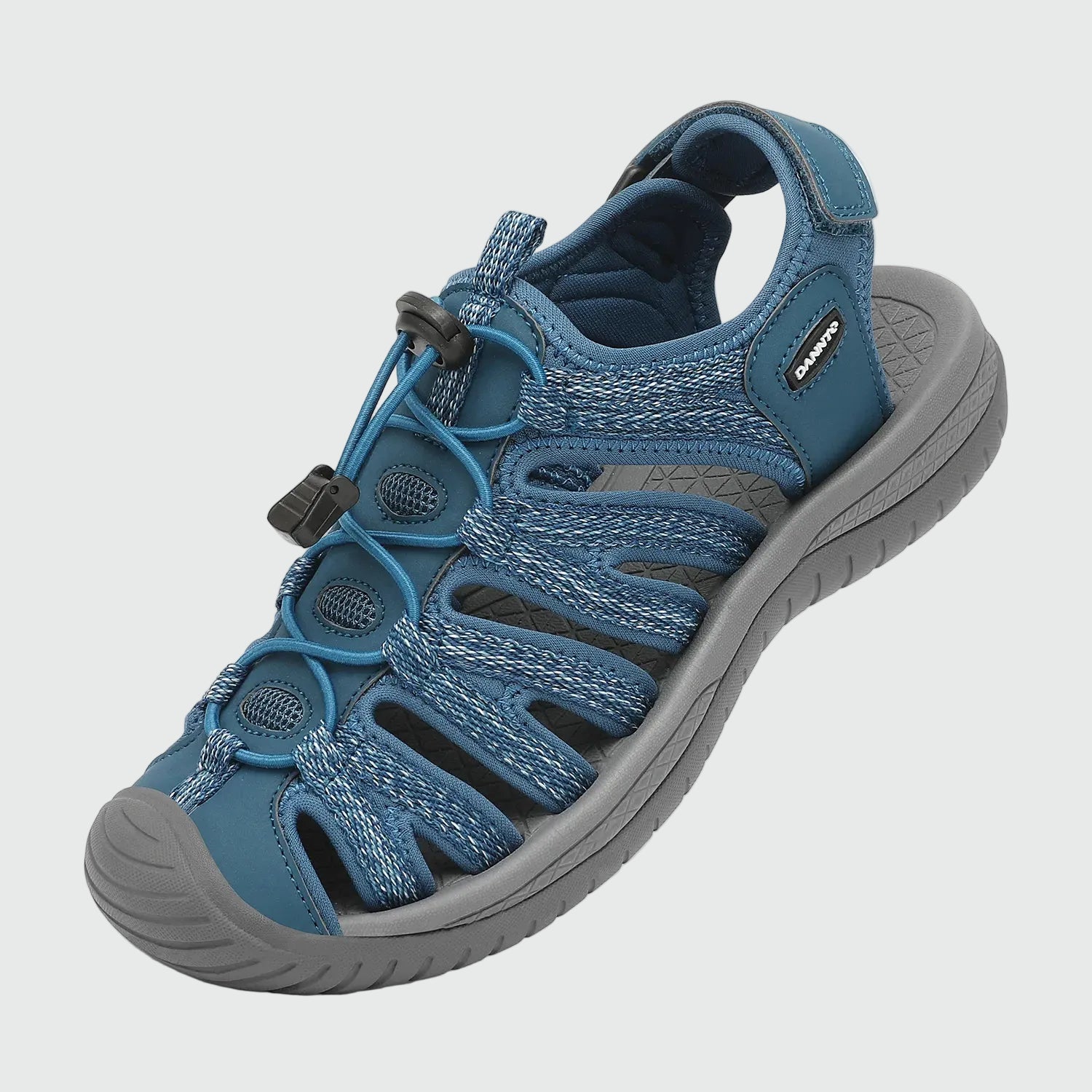 Dannto women's closed toe hiking sandals S2 navy blue shown from a three quarter view