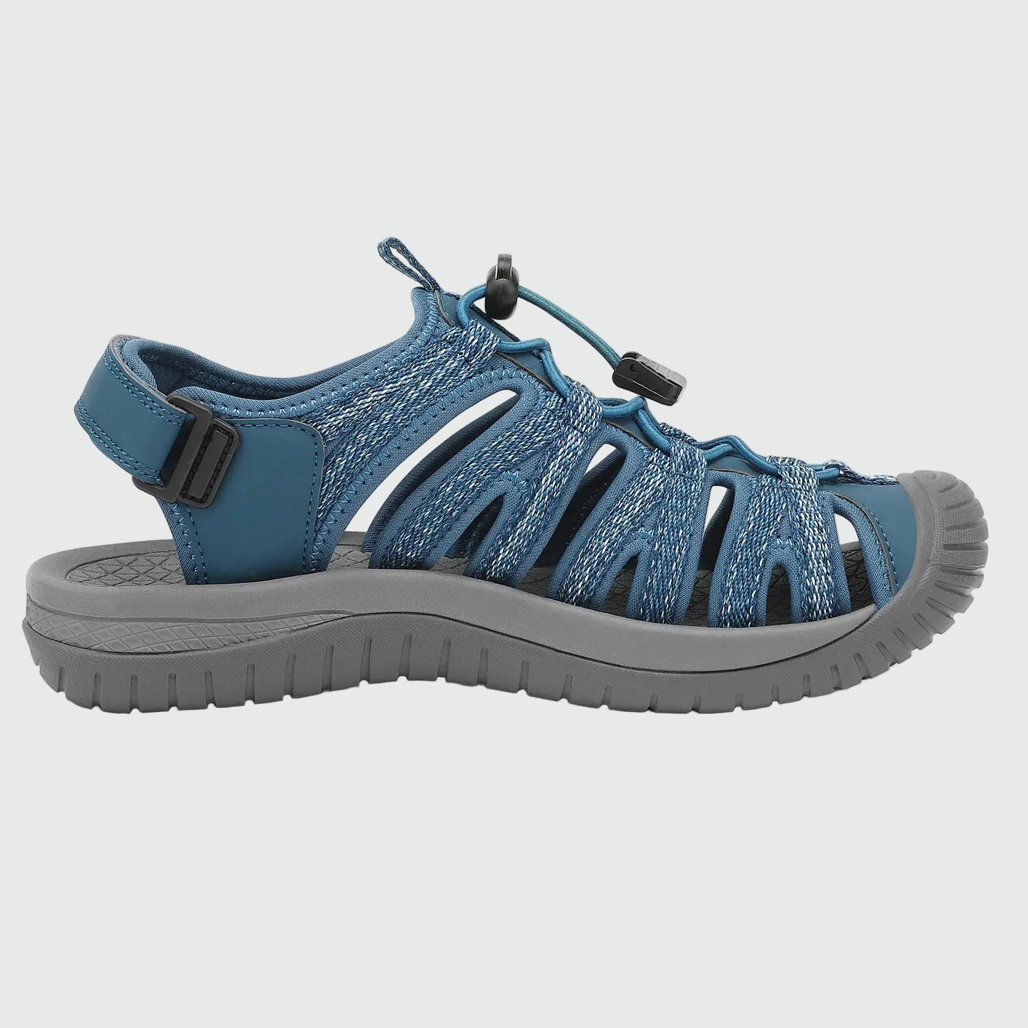 Dannto Damen-Wandersandalen mit geschlossener Zehenpartie S2 Marineblau von der Seite dargestellt