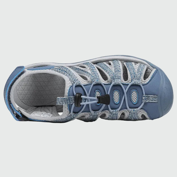 Dannto Damen-Wandersandalen mit geschlossener Zehenpartie, S2 blau, von oben dargestellt