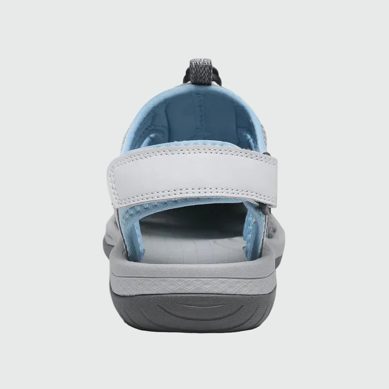 Dannto women's closed toe hiking sandals S2 blue shown from the back