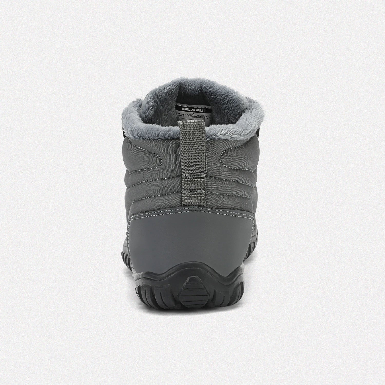 Dannto unisex‘s gray winter snow Boots shown from the back