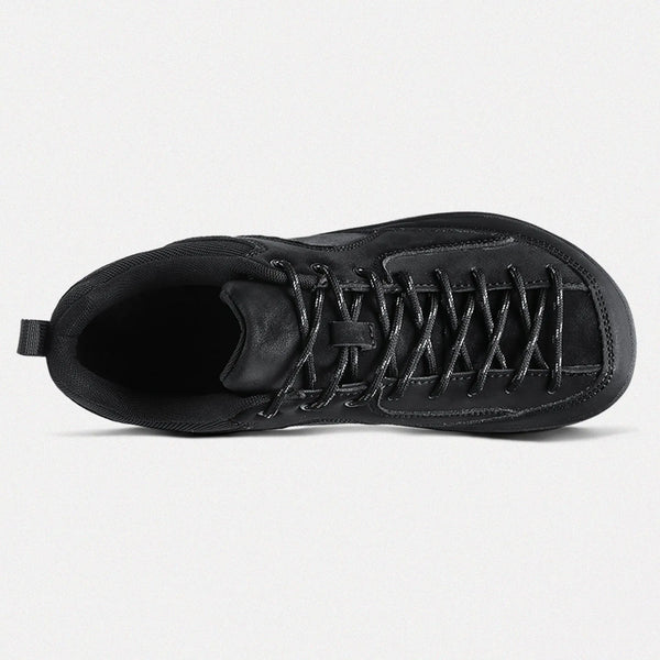 Dannto Veld I – Herren- und Damen-Barfußschuhe mit breiter Zehenpartie in Schwarz, von oben dargestellt