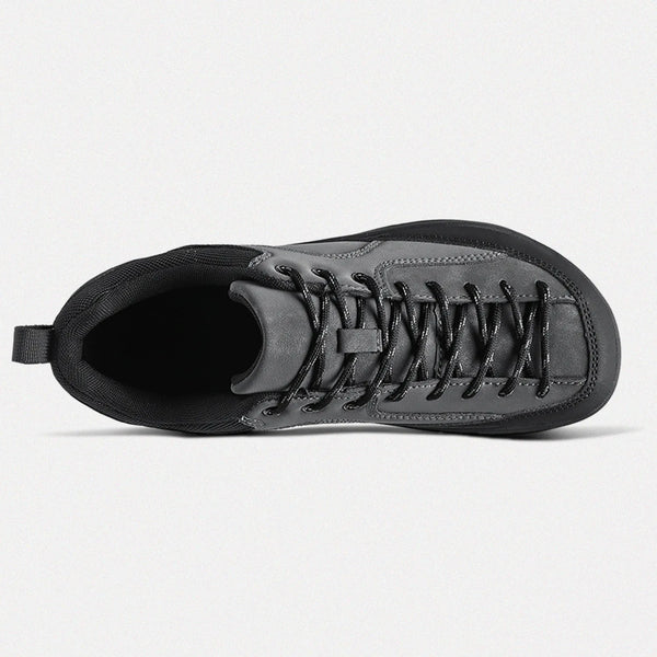 Dannto Veld I – Barfußschuhe mit breiter Zehenpartie für Herren und Damen in Grau, von oben dargestellt